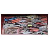 LARGE LOT OF ASST. PLIERS, GRIPS & SNIPS
