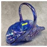 10.5' LE SMITH CARNIVAL GLASS BASKET