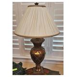 34' BRONZE TONE BEADED CERAMIC LAMP