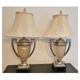 PAIR OF 30' BRONZE TONE 'TROPHY' TABLE LAMPS