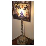 PAIR OF 22.5' METAL W. GLASS SHADE LAMPS