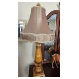 MATCHED PAIR OF 32' GOLD TONE TABLE LAMPS