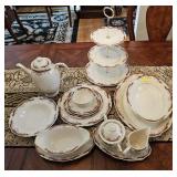 58-PC SERVICE FOR 8, SYRACUSE CHINA, FEDERAL SHAPE