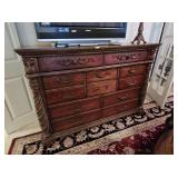 ASHLEY FURNITURE 9-DRAWER MAHOGANY CHEST