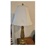 33' GOLD TONE DRAPERY TABLE LAMP