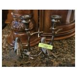 PAIR OF 6' SOLID BRASS BIRD CANDLES