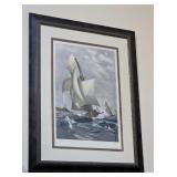 30.5' X 38' FRAMED 'A WINNING YACHT' BOAT PRINT