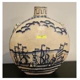 14.5' CHINOISERIE STYLE CERAMIC NAUTICAL VASE