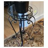 MATCH PAIR OF 20' WROUGHT IRON & GLASS TABLES