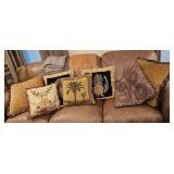 LOT OF ASST. THROW PILLOWS & BLANKETS
