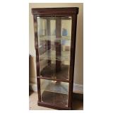 60' MAHOGANY GLASS SHELF CORNER CABINET