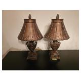 TWO- 17' BRONZE TONE TABLE LAMPS