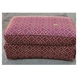 BURGUNDY TONE & GOLD ROLLING OTTOMAN