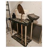 YARD TOOL HOLDER W/ CONTENTS