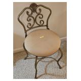 31' GOLD TONE METAL VANITY STOOL