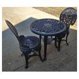 3- PC. BLACK HEAVY PLASTIC TABLE SET