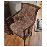WALNUT SHERATON STYLE ARMCHAIR