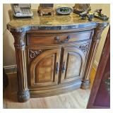 ALCO MARBLE TOP WALNUT NIGHTSTAND