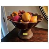 12' CERAMIC FRUIT BOWL W/ FRUIT