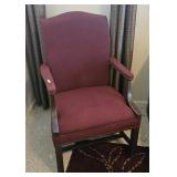 MAHOGANY BURGUNDY TONE ARMCHAIR
