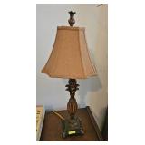 PAIR OF 28' BRONZE TONE TABLE LAMPS