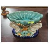 11.5' MOTTAHEDEH STYLE CERAMIC ELEPHANT PLANTER