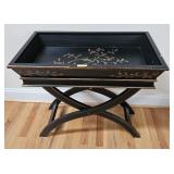 DUTCH PAINTED EBONIZED 'CHINOISERIE TRAY TABLE