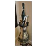 24' METAL UMBRELLA STAND W/ CONTENTS