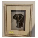 11' X 13' FRAMED 3-D ELEPHANT WALL ART