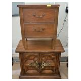 2- MAPLE & OAK END TABLES