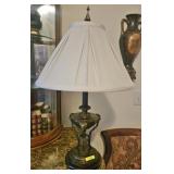 MATCHED PAIR OF 25' BRONZE RAM'S HEAD LAMPS