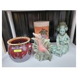 4- PC. LOT OF ASST. POTTERY & HOME Dï¿½COR