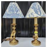 PAIR OF 22' BRASS TABLE LAMPS