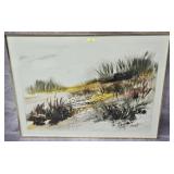 ARTIST SIGNED SEA OAKS WATERCOLOR