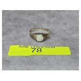 STERLING SILVER OPAL RING, SZ-7