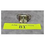 STERLING SILVER ~2CT CITRINE RING, SZ-7