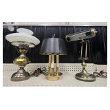 LOT OF 3- ASST. VINTAGE DESK LAMPS