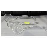 3- VINTAGE CLEAR GLASS PUNCH LADLES
