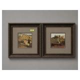 PAIR OF 15' ITALIAN COUNTRYSIDE FRAMED PRINTS
