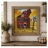 MARY LEAGUE SCHOOLHOUSE OIL ON CANVAS