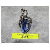 STERLING SILVER ~12CT TANZANITE RING, SZ-8
