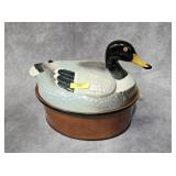 12' SECIA PORTUGAL PORCELAIN DUCK CASSEROLE