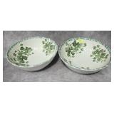 PAIR OF 13' ITALIAN CERAMIC IVY BOWLS