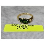 STERLING SILVER ~1CT PERIDOT RING, SZ-8