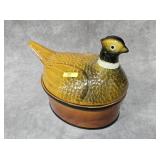 13' SECIA PORTUGAL PORCELAIN PHEASANT CASSEROLE