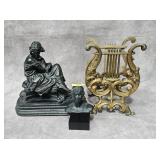 3- PC. LOT W/ MUSIC STAND & STATUETTES