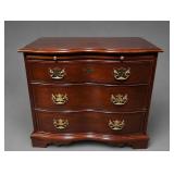 BASSETT BOW FRON MAHOGANY 3-DRAWER CHEST