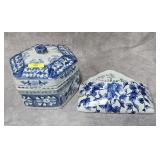 2- PC. LOT OF BLUE & WHITE PORCELAIN
