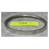 STERLING SILVER HINGED BANGLE BRACELET
