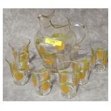 7- PC. ANCHOR HOCKING JUICE SET